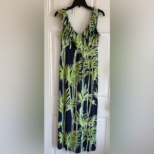 Lilly Pulitzer Navy and Green Maxi Dress